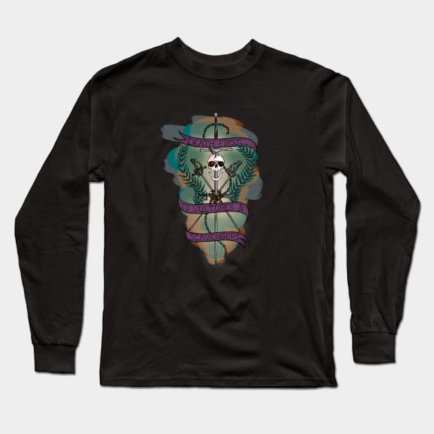 Death First to Vultures and Scavengers Long Sleeve T-Shirt by quakeandquiver